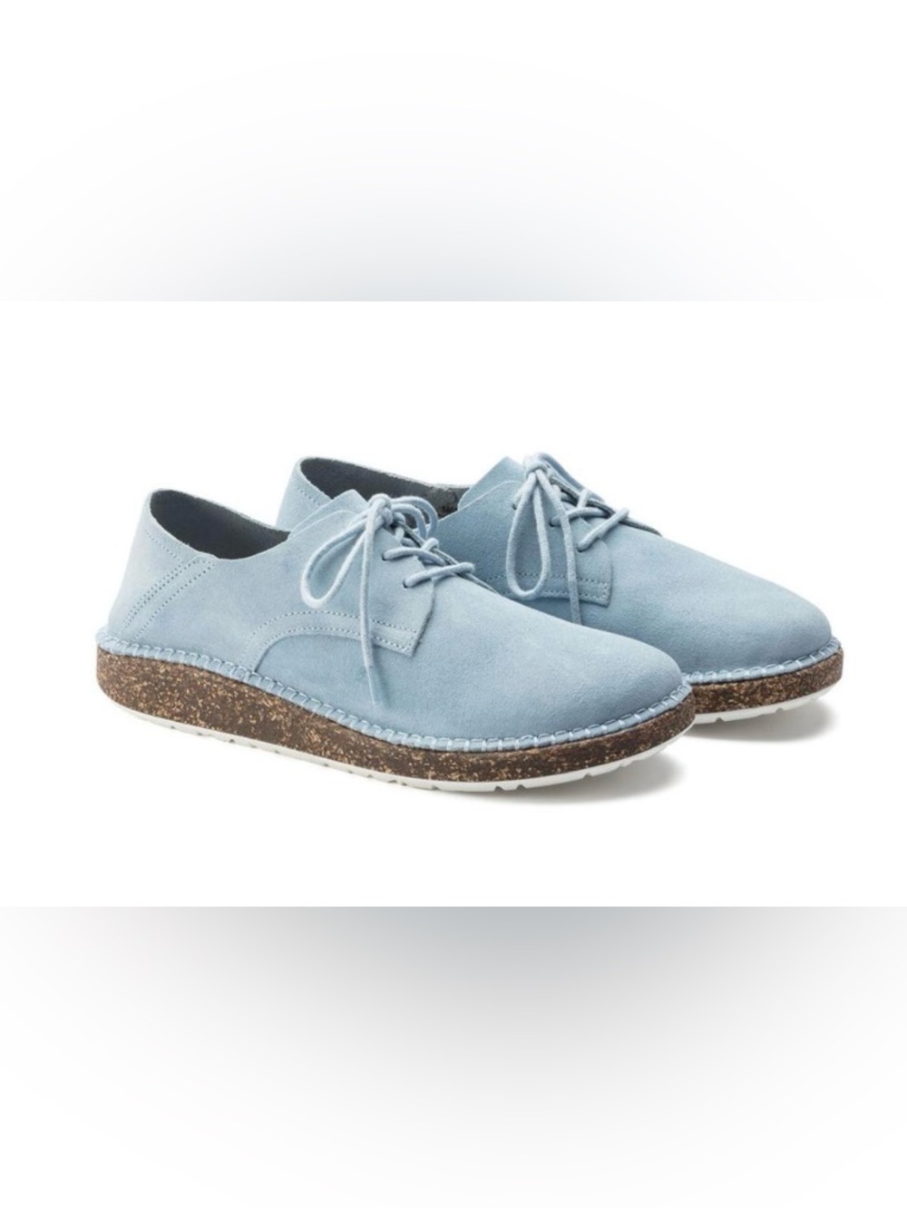 Birkenstock NWT Sky/Light Blue Suede Lace-Up Flats Size 42/10